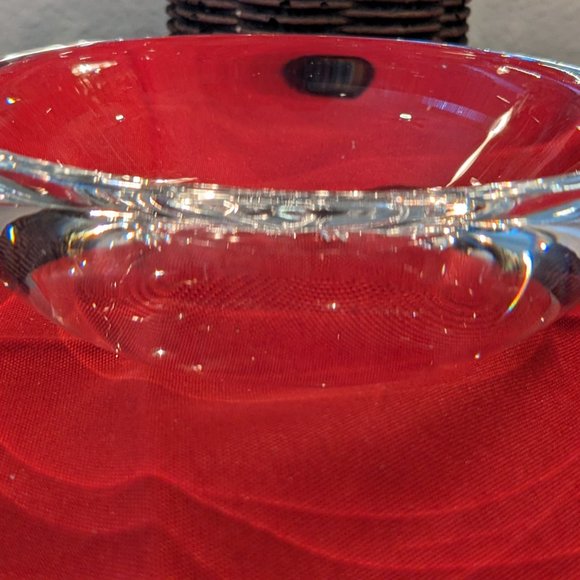 Orrefors Round Heavy Crystal Snowflake Bowl - Picture 8 of 13